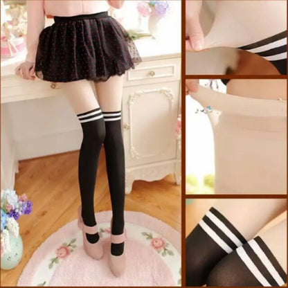 2 White Lines Stockings