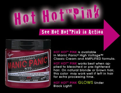 Hot Hot Pink ● Manic Panic Semi-Permanent Pink Hair Dye - ilovetodye