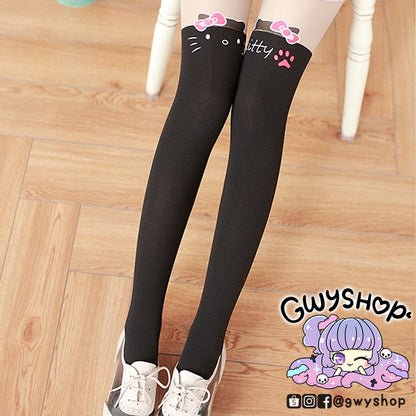 Hello Kitty (HK1) Black Stockings