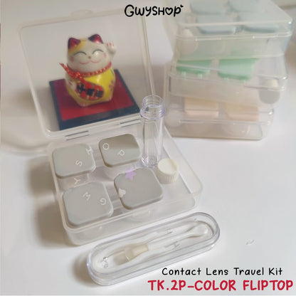 2 Pairs Color Transparent ☆ Contact Lens Travel Kit