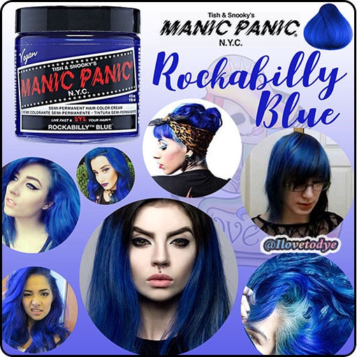 Rockabilly Blue ● Manic Panic  Semi-Permanent Blue Hair Dye - ilovetodye