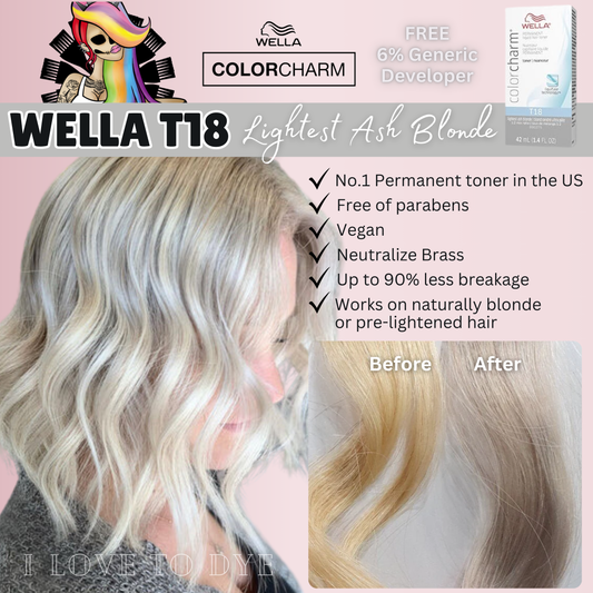 Wella Colorcharm Permanent Liquid Toners - T18 Lightest Ash Blonde