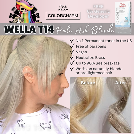 Wella Colorcharm Permanent Liquid Toners - T14 Pale Ash Blonde