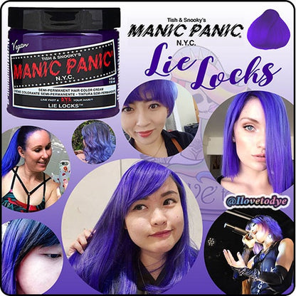 Lie Locks ● Manic Panic Semi-Permanent Blue-Violet Hair Dye - ilovetodye