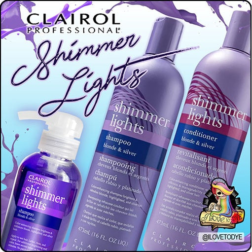 Clairol Shimmer Lights Purple Shampoo and Conditioner 250mL and 473 mL - ilovetodye