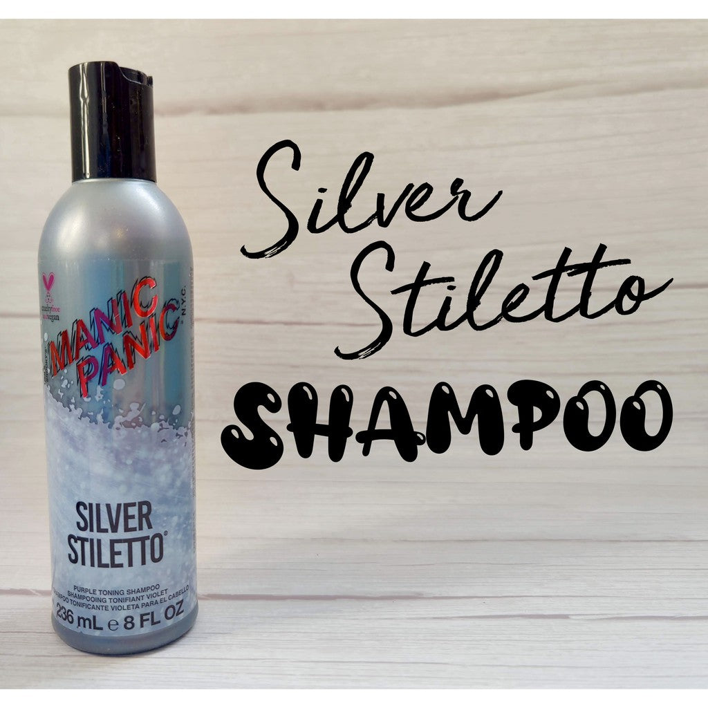 Manic Panic Hair Care  Silver Stiletto Toning Purple Shampoo & Conditioner 8oz - Ilovetodye