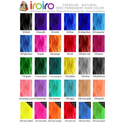 Iroiro 50 Turquoise Natural Vegan Cruelty-Free Semi-Permanent Hair Color