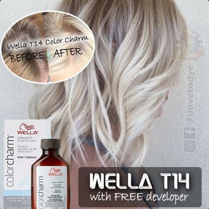 Wella Colorcharm Permanent Liquid Toners - T14 Pale Ash Blonde