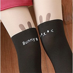 Bunny Black Thigh High Stockings