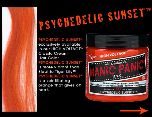 Psychedelic Sunset ● Manic Panic  Semi-Permanent Orange Hair Dye - ilovetodye