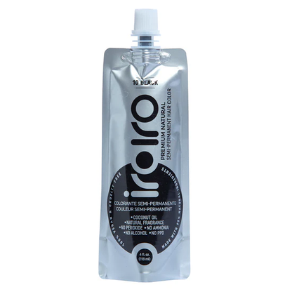 Iroiro 10 BLACK Natural Vegan Cruelty-Free Semi-Permanent Hair Color