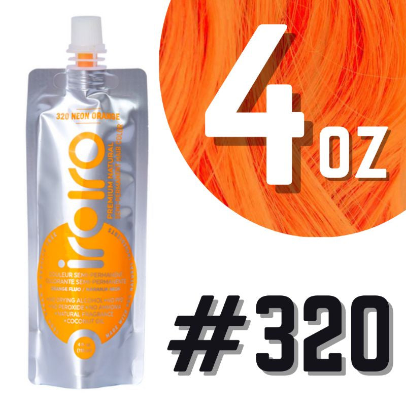 Iroiro 320 UV Reactive Neon Orange Semi-Permanent Hair Color