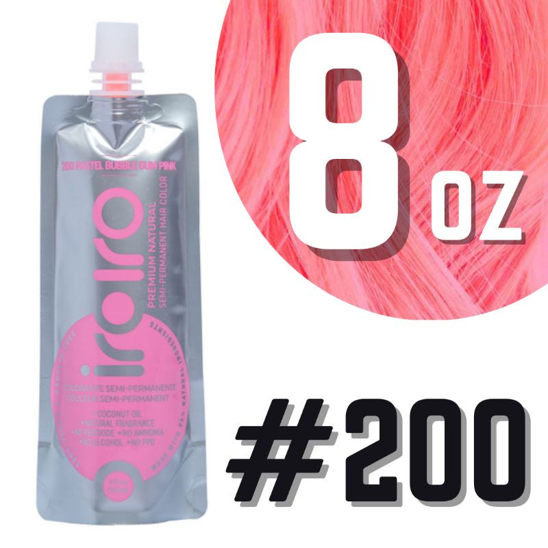 Iroiro 200 BUBBLE GUM PINK Pastel Vegan Cruelty-Free Semi-Permanent Hair Color