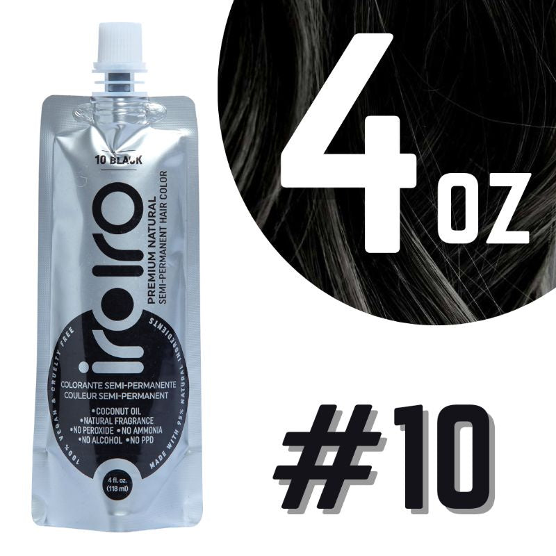 Iroiro 10 BLACK Natural Vegan Cruelty-Free Semi-Permanent Hair Color