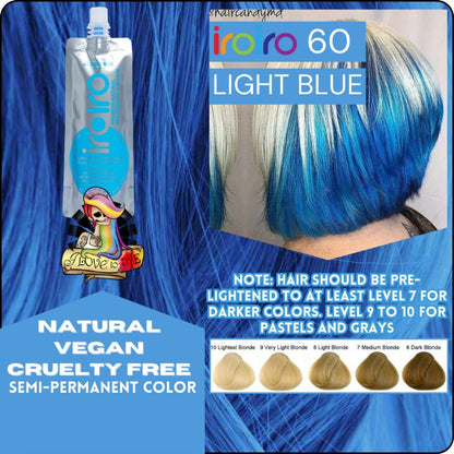 Iroiro 60 Light Blue Natural Vegan Cruelty-Free Semi-Permanent Hair Color