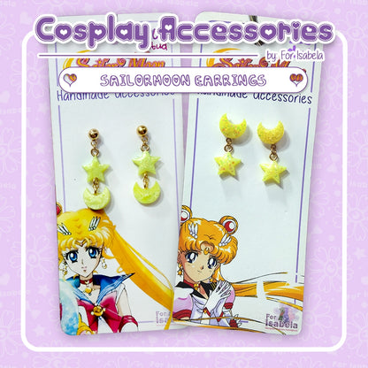 [For Isabela] Sailormoon Cosplay Earrings Sailormoo Eternal Sailormoon Crystal Handmade