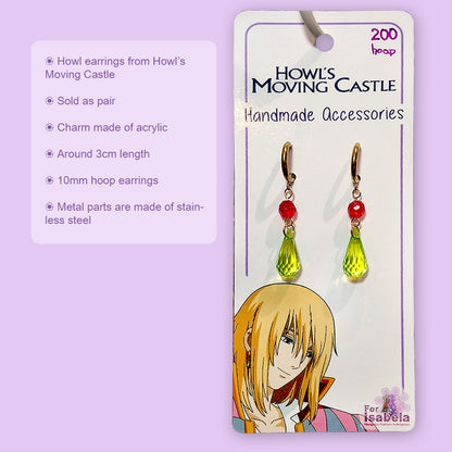 [For Isabela] Howl Cosplay Accessories Earrings and Necklace Howl_s Moving Castle Handmade