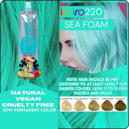 Iroiro 220 Seafoam Pastel Vegan Cruelty-Free Semi-Permanent Hair Color