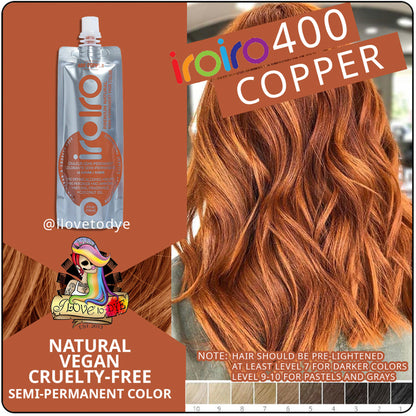 Iroiro 400 Copper Natural Vegan Cruelty-Free Semi-Permanent Hair Color